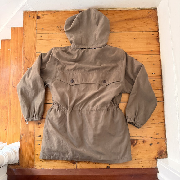 Vintage J.G. Hook Made In Ukraine Field Jacket Barn Coat S Hood Drawstring Waist - Picture 13 of 13